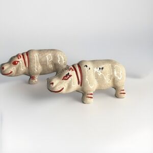 Vintage Hippo Salt And Pepper Shakers Kitchen Decor MCM Japan 50's